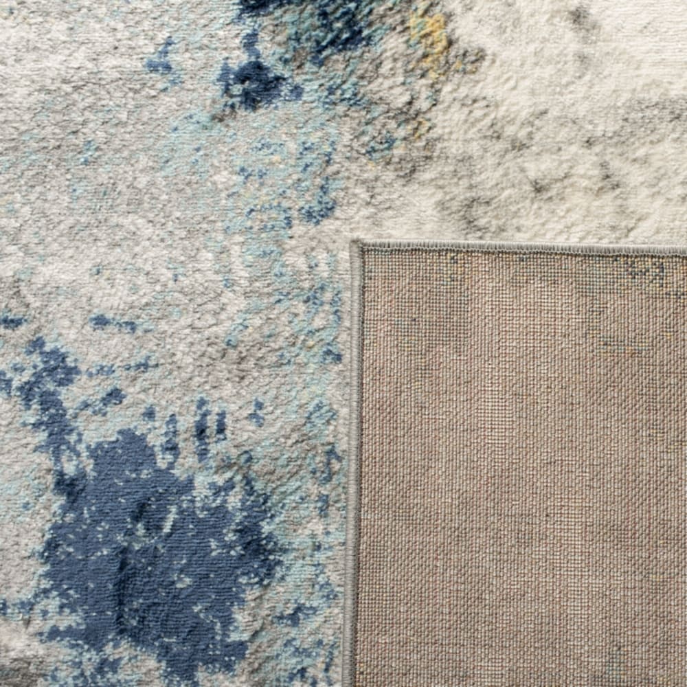 Tapis contemporain en polypropylène gris/or, 201 x 201 cm — vue 3