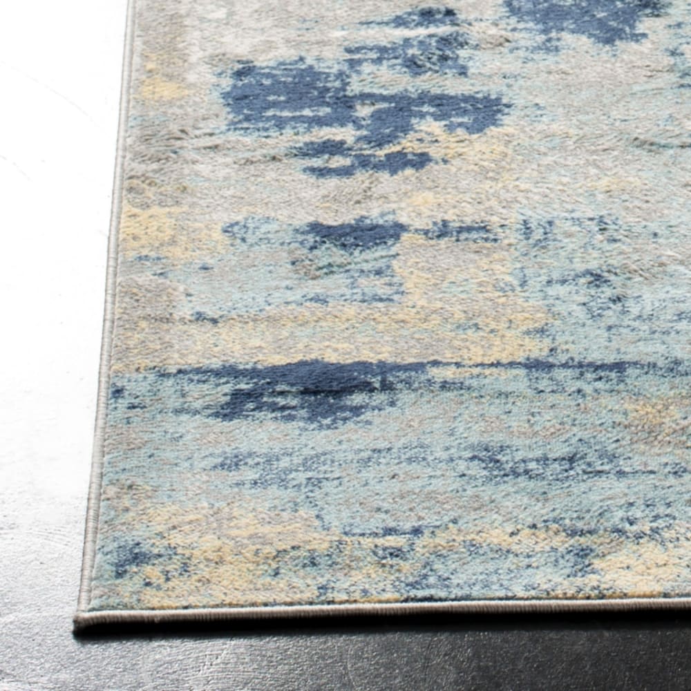 Tapis contemporain en polypropylène gris/or, 201 x 201 cm — vue 4