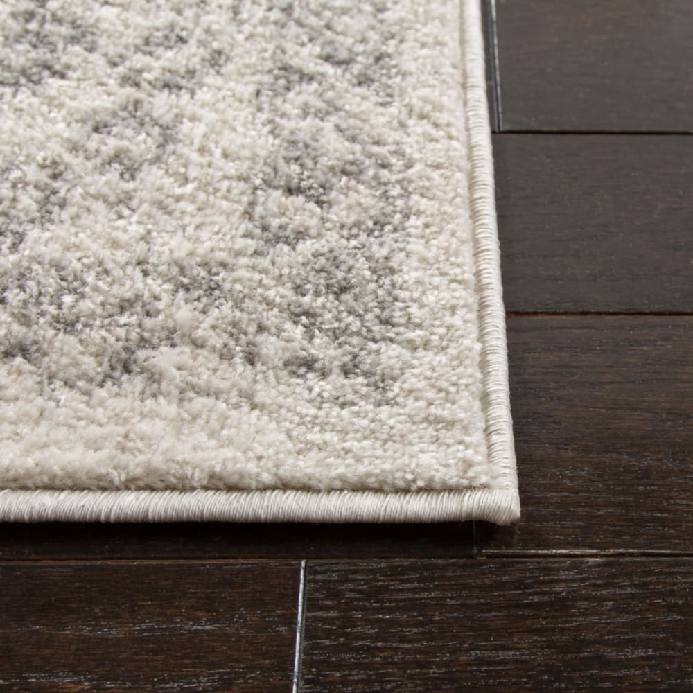 Tapis vintage patiné en polypropylène blanc/argent, 152 x 152 cm — vue 4