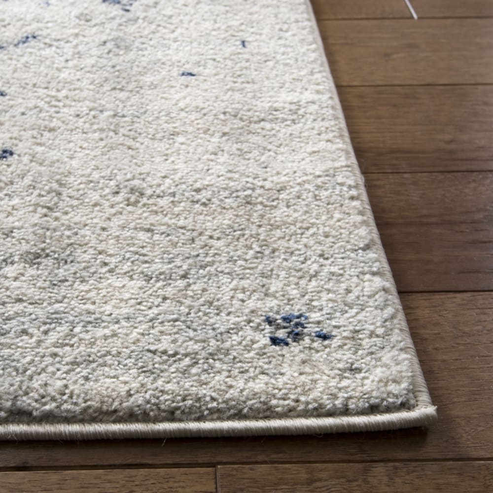 Tapis chic moderne en polypropylène beige/bleu, 122 x 122 cm — vue 4