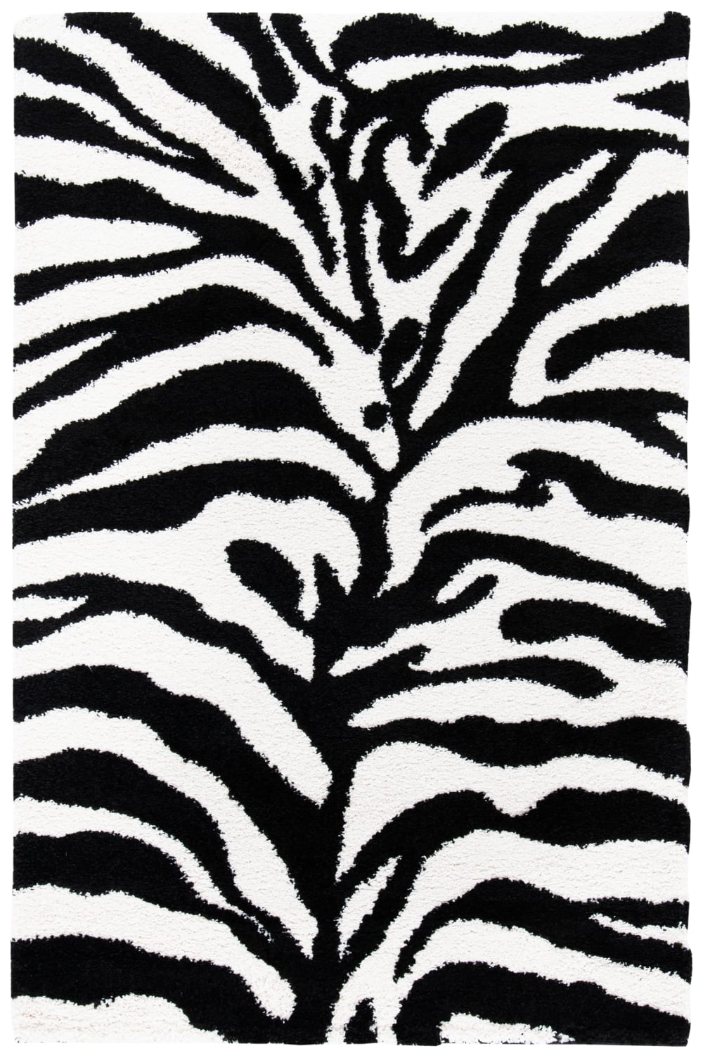 Tapis en polypropylène blanc/noir, 99 x 160 cm
