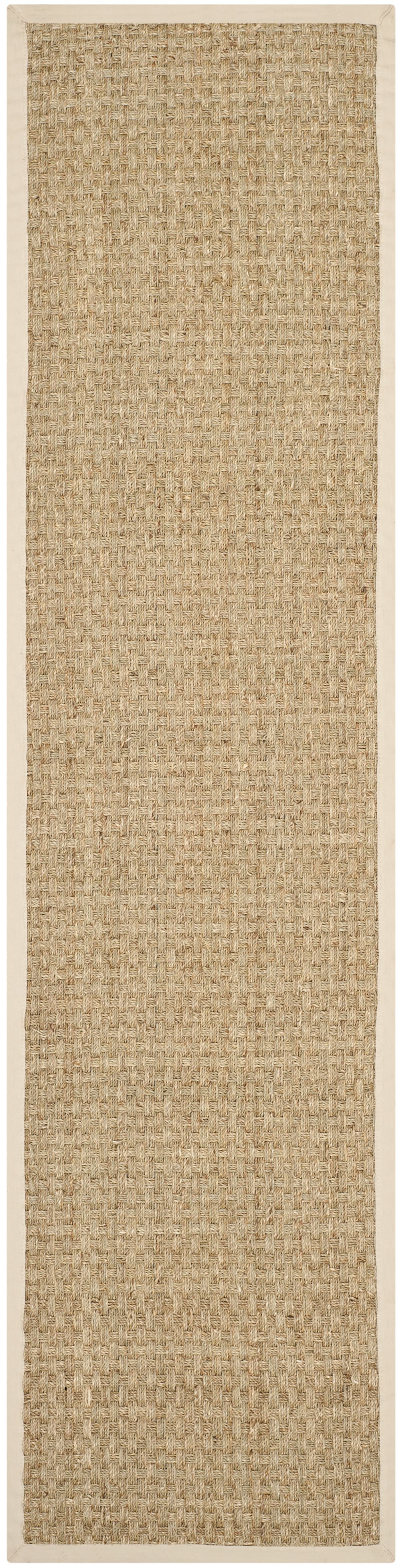 Tapis fibre naturelle en herbiers marins beige, 76 x 305 cm