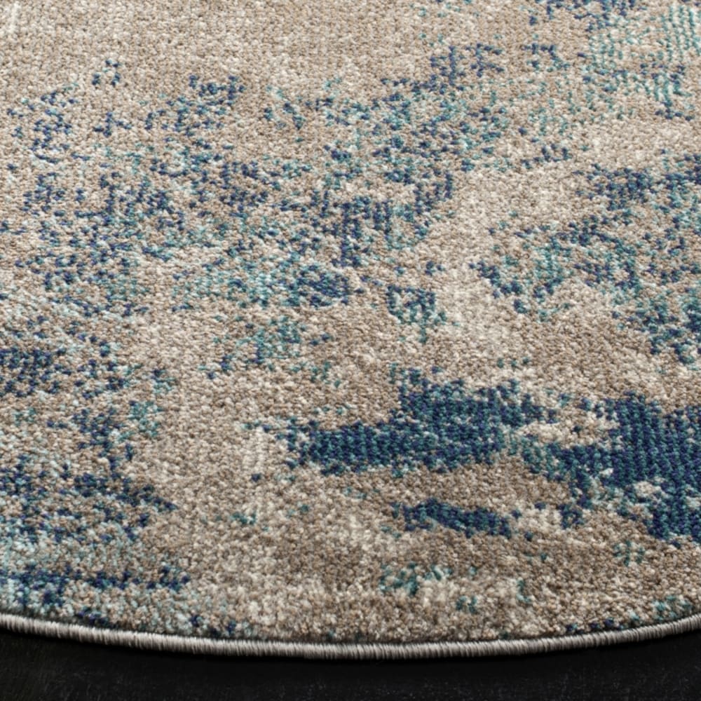 Tapis contemporain en polypropylène bleu/beige, 91 cm — vue 3