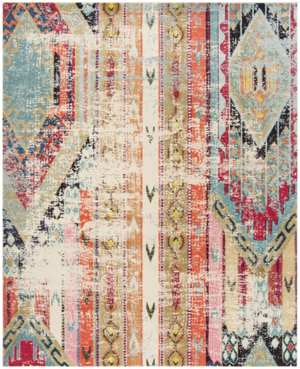 Tapis bohème chic en polypropylène multicolore, 235 x 305 cm