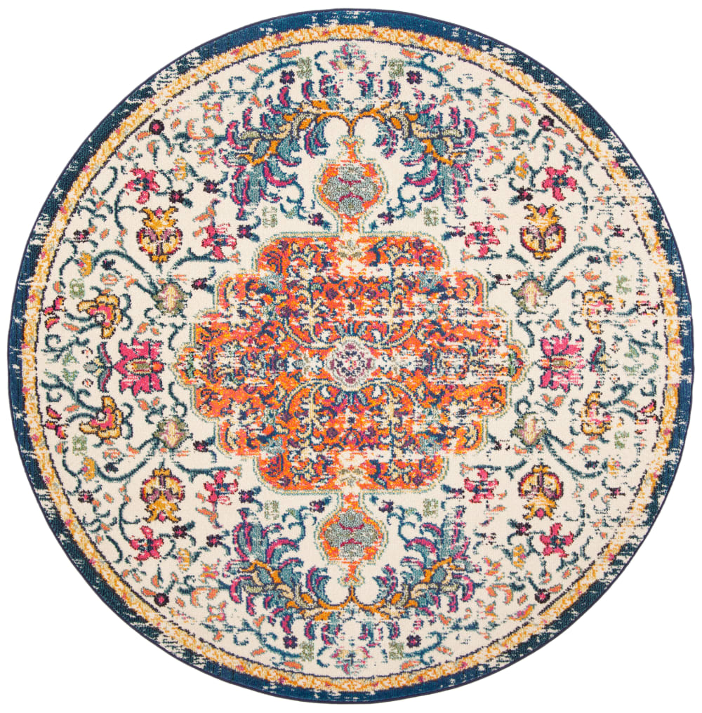 Übergangsphase Polypropylen-Teppich in Weiß/Orange, 152 cm -