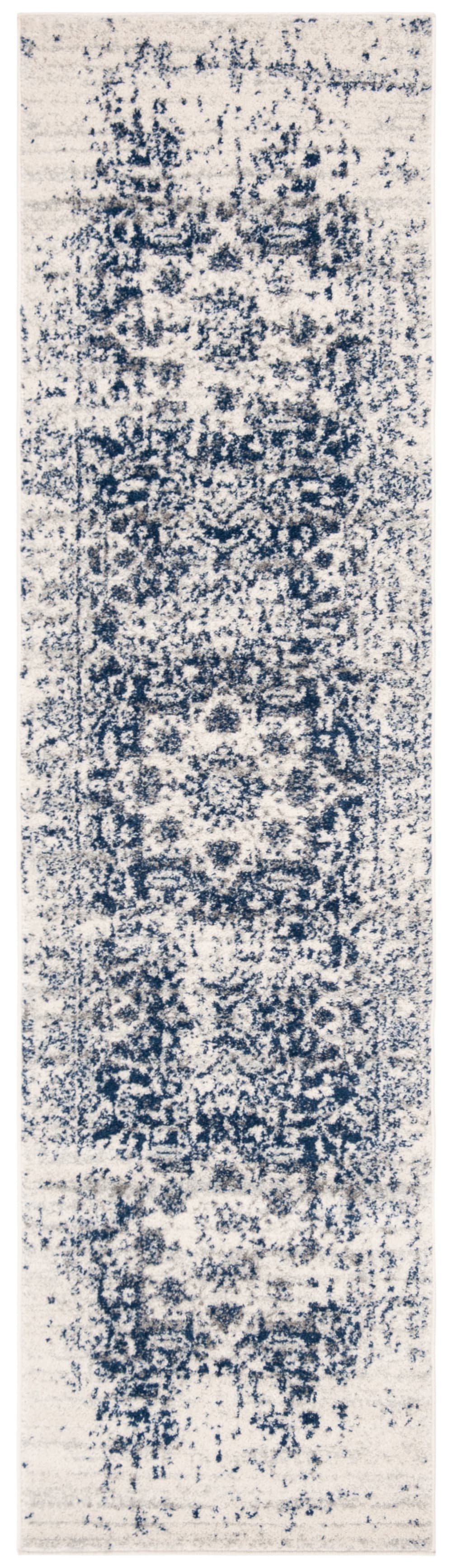 Tapis chic moderne en polypropylène beige/bleu, 69 x 183 cm