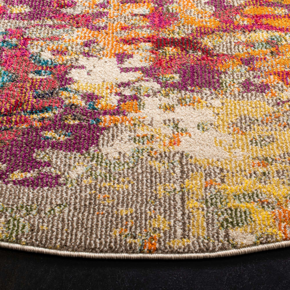 Tapis contemporain en polypropylène blanc/multicolore, 183 cm — vue 4