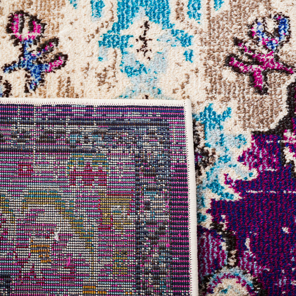 Tapis bohème chic en polypropylène violet/bleu, 91 x 152 cm — vue 3