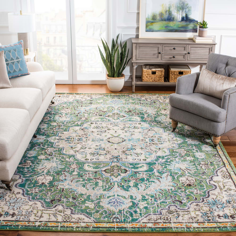 Tapis de transition en polypropylène vert/bleu, 274 x 366 cm — vue 4
