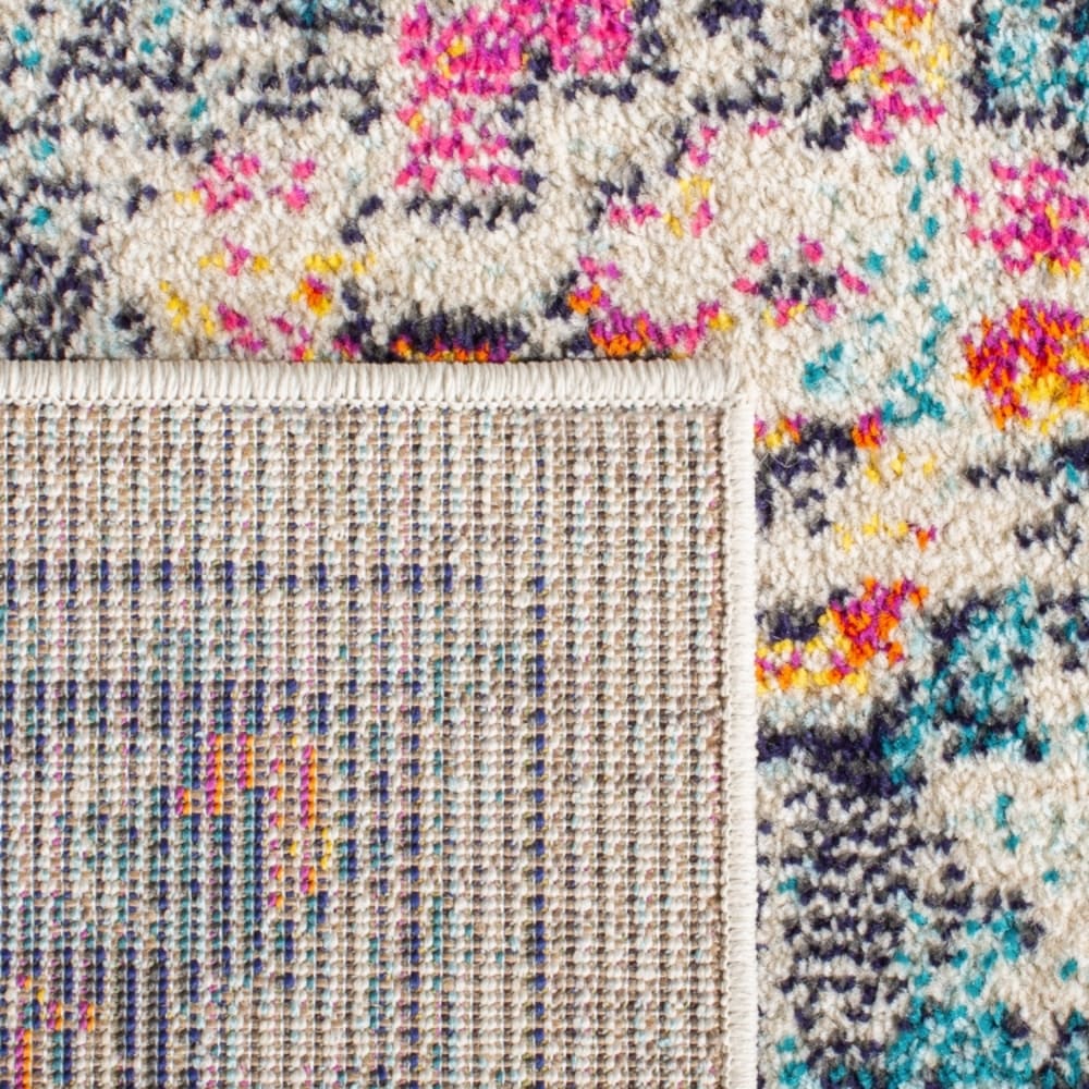 Tapis de transition en polypropylène beige/bleu, 122 x 122 cm — vue 3