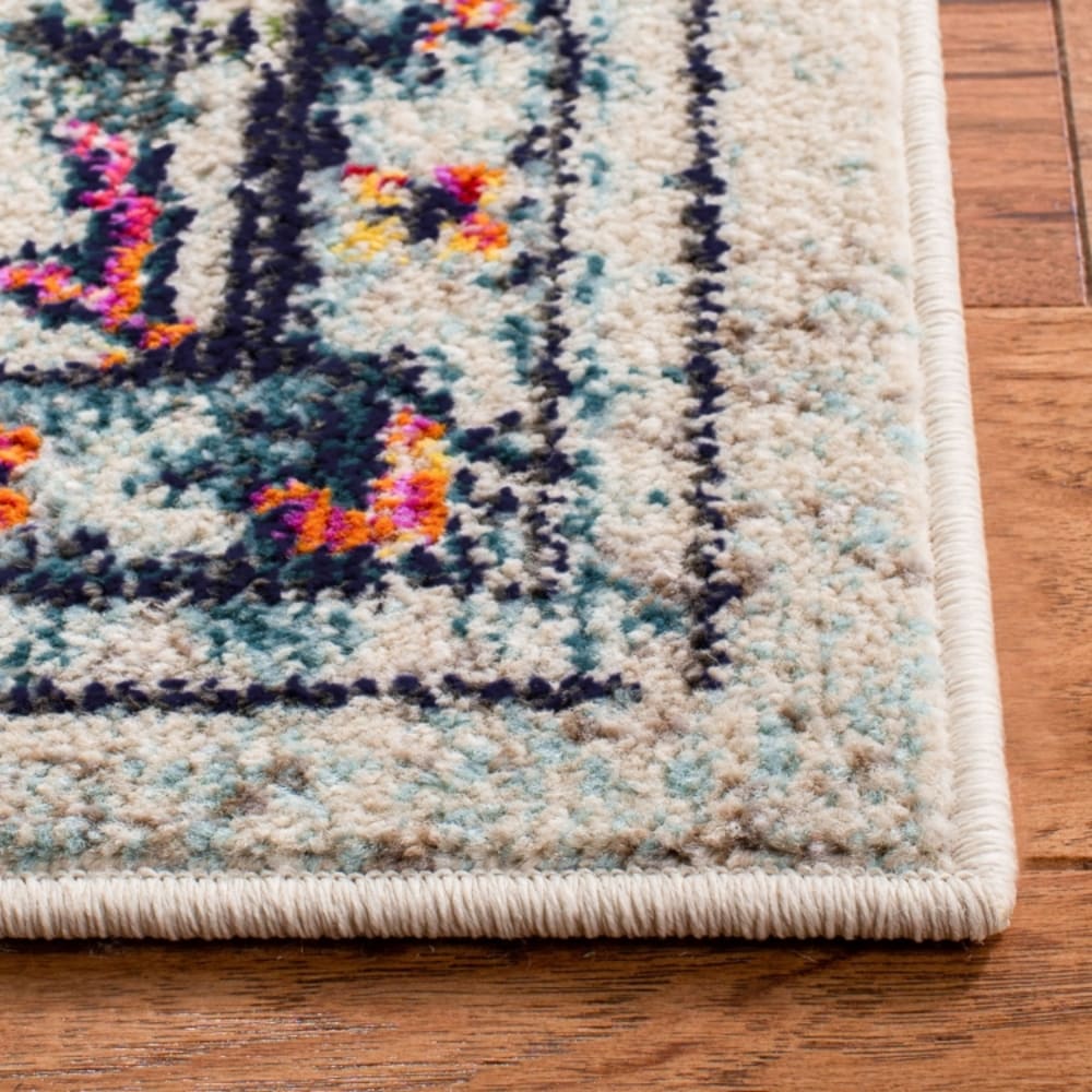 Tapis de transition en polypropylène beige/bleu, 122 x 122 cm — vue 4