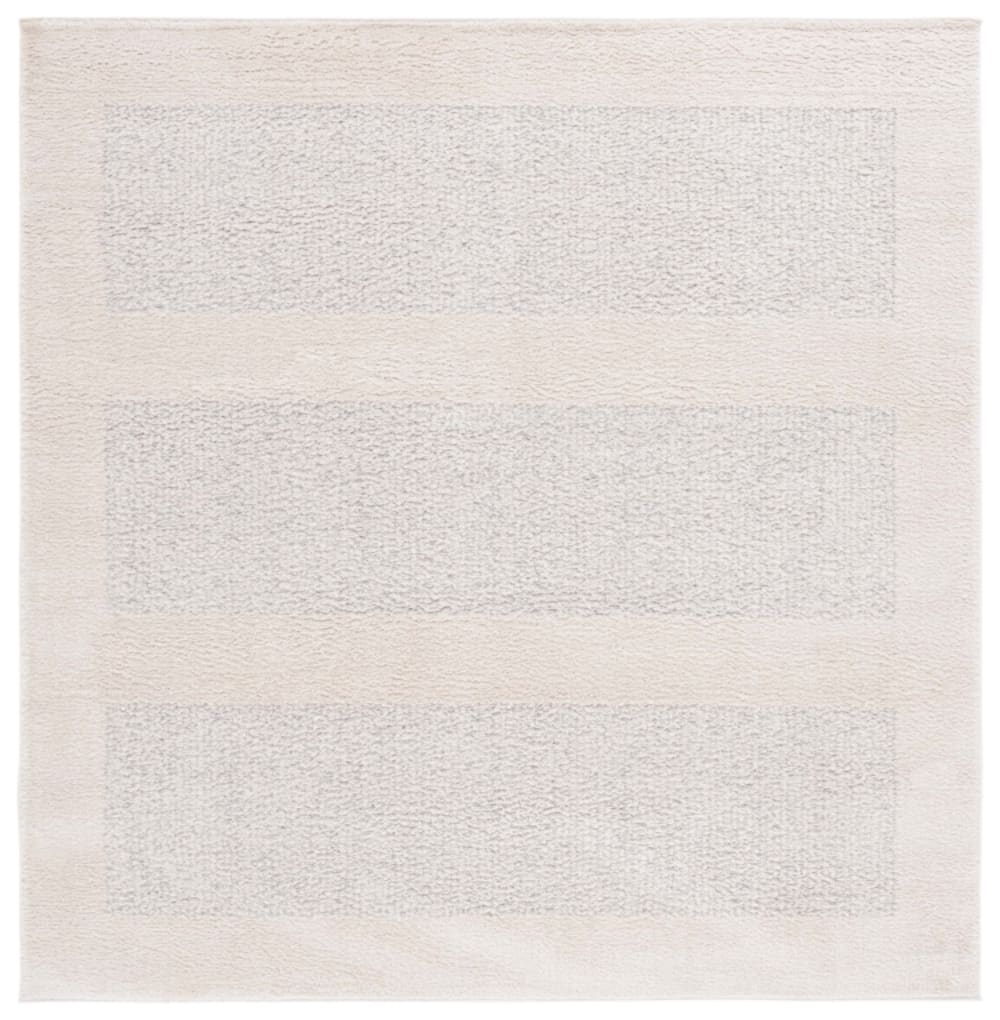 Tapis moderne en polyester blanc/gris, 201 x 201 cm
