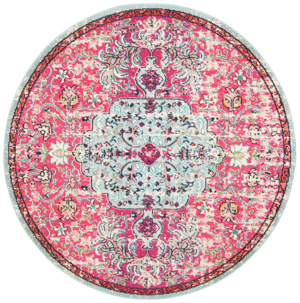 Safavieh Übergangsphase Polypropylen-Teppich in Rosa/Blau, 201 cm style vintage Rosa Pp - Polypropylen