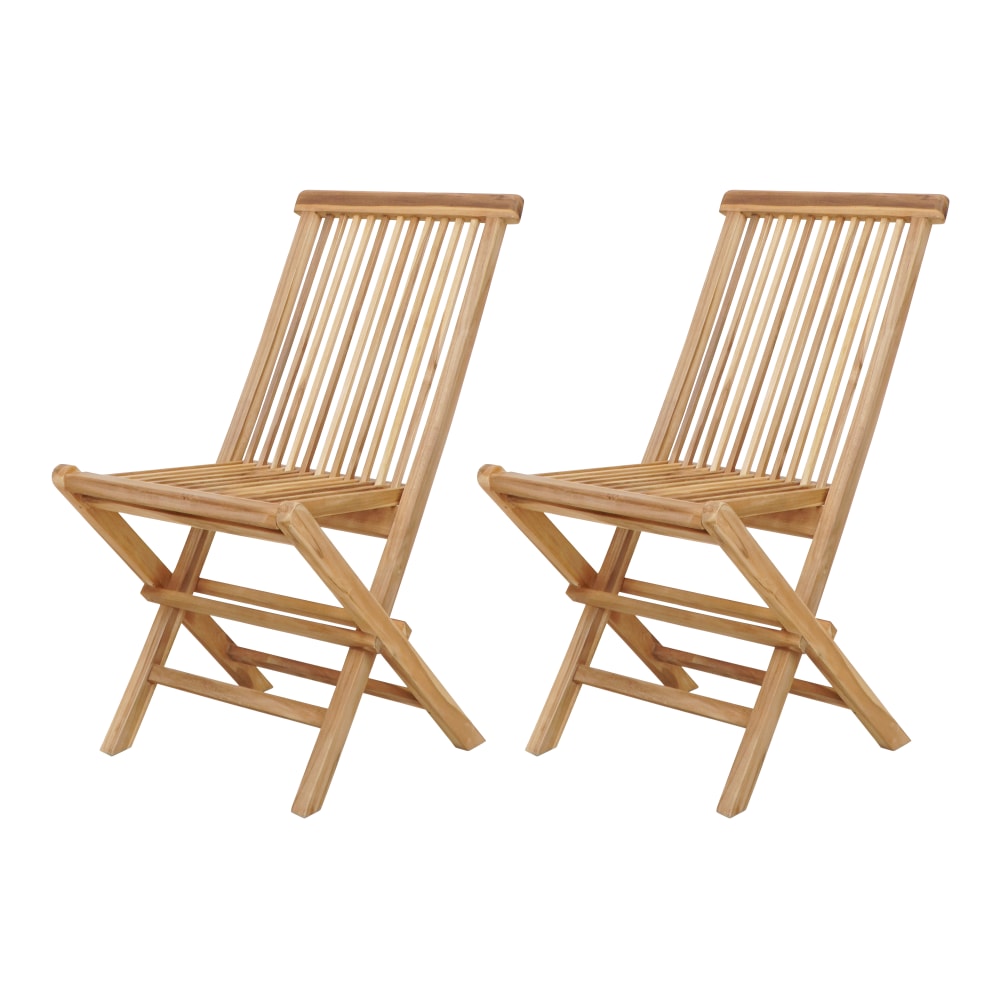 2 chaises de jardin pliantes, pour 2 personnes, marron