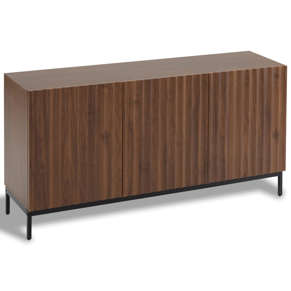 Urban Meuble Dunkel Gemasertes Vintage Eichenholz-Dekor Sideboard 3D Gewellt,Braun style industrial Braun Spanplatte