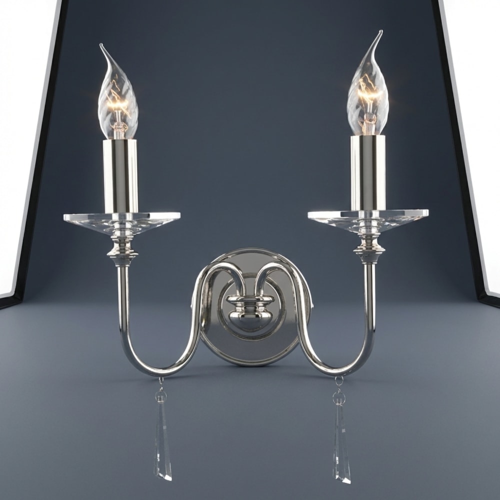 Applique murale en métal et gouttelettes de verre nickel poli - Maisons du Monde