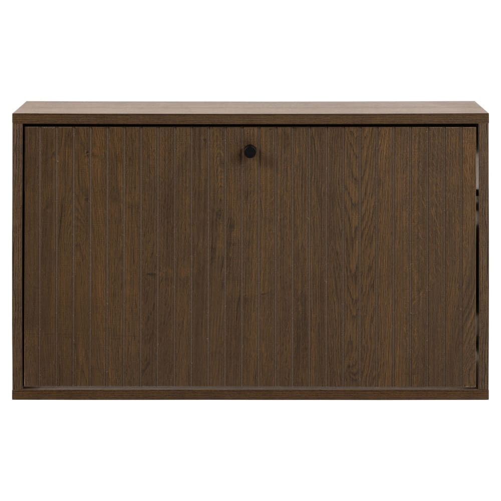 Meuble à chaussures effet tasseaux Marron