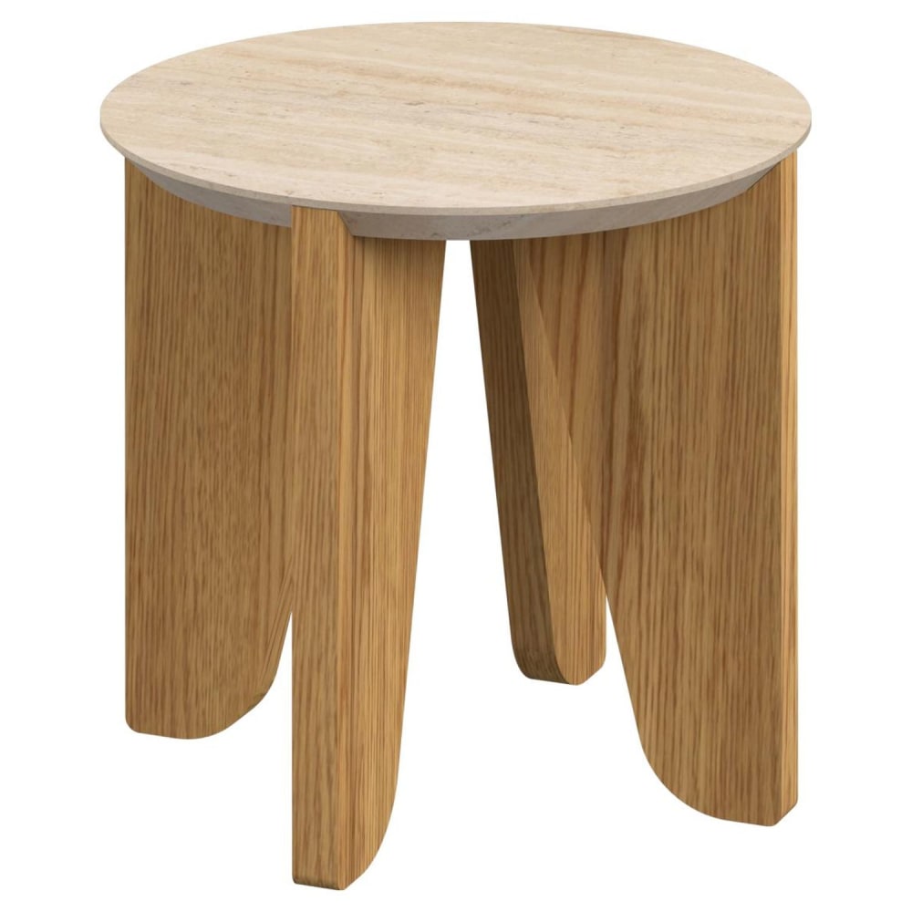 table d'appoint ronde - travertin