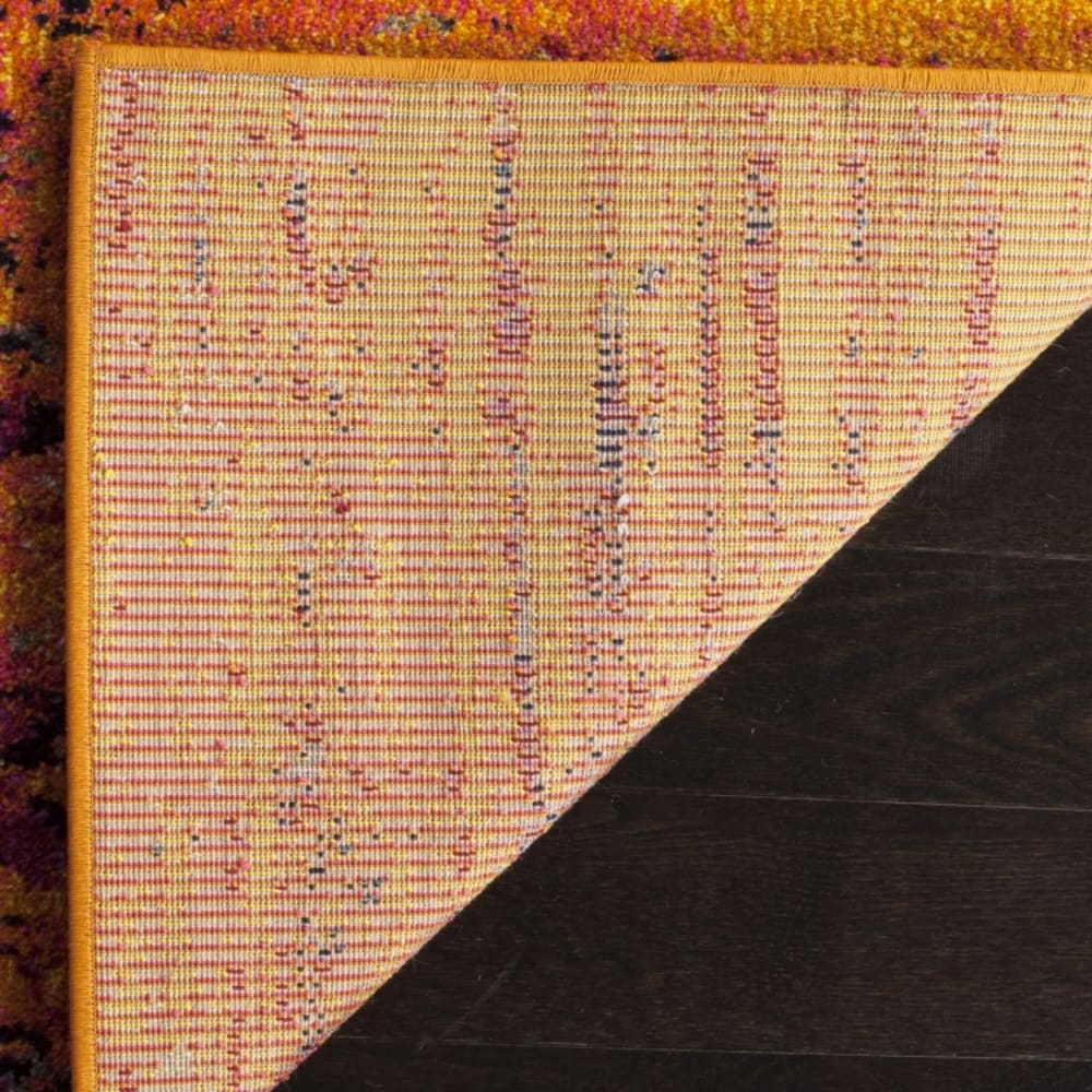Tapis bohème chic en polypropylène orange/multicolore, 91 x 152 cm — vue 3