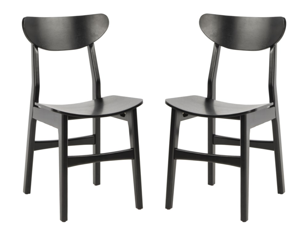 Safavieh 2er-Set esszimmerstühle aus Holz, Schwarz style modern Schwarz Holz