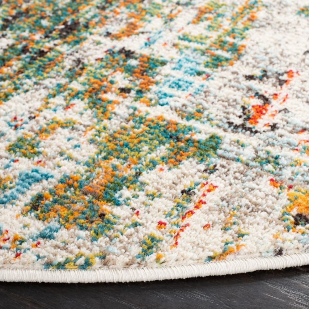 Tapis contemporain en polypropylène vert/bleu, 91 cm — vue 3