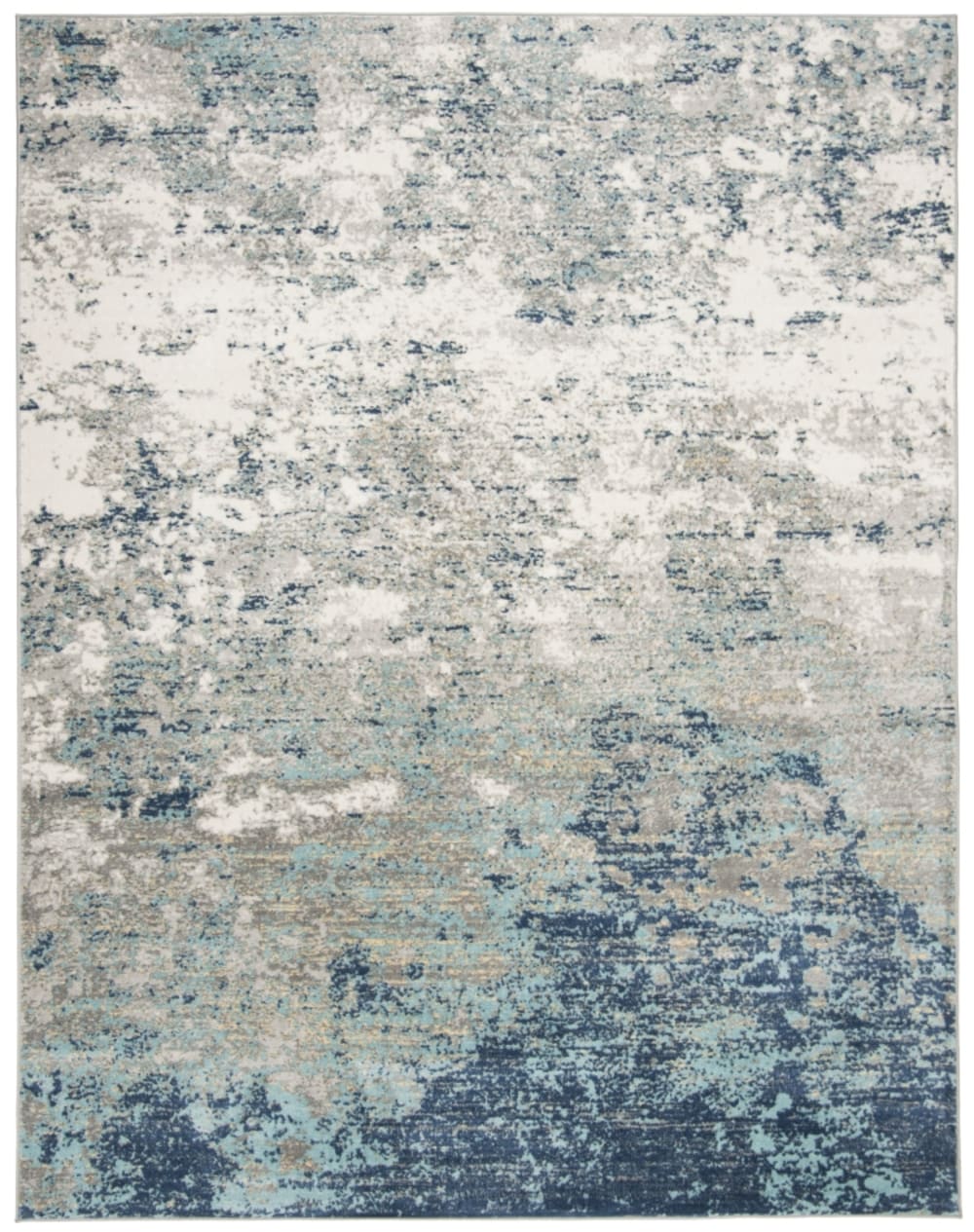 Safavieh Zeitgenössische Polypropylen-Teppich in Grau/Blau, 91 x 152 cm style modern Blau Pp - Polypropylen