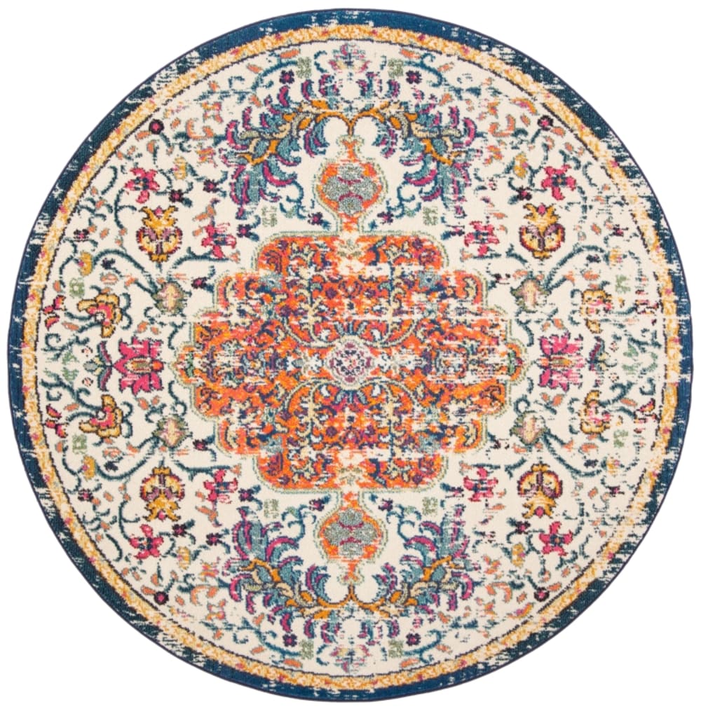 Tapis de transition en polypropylène blanc/orange, 91 cm