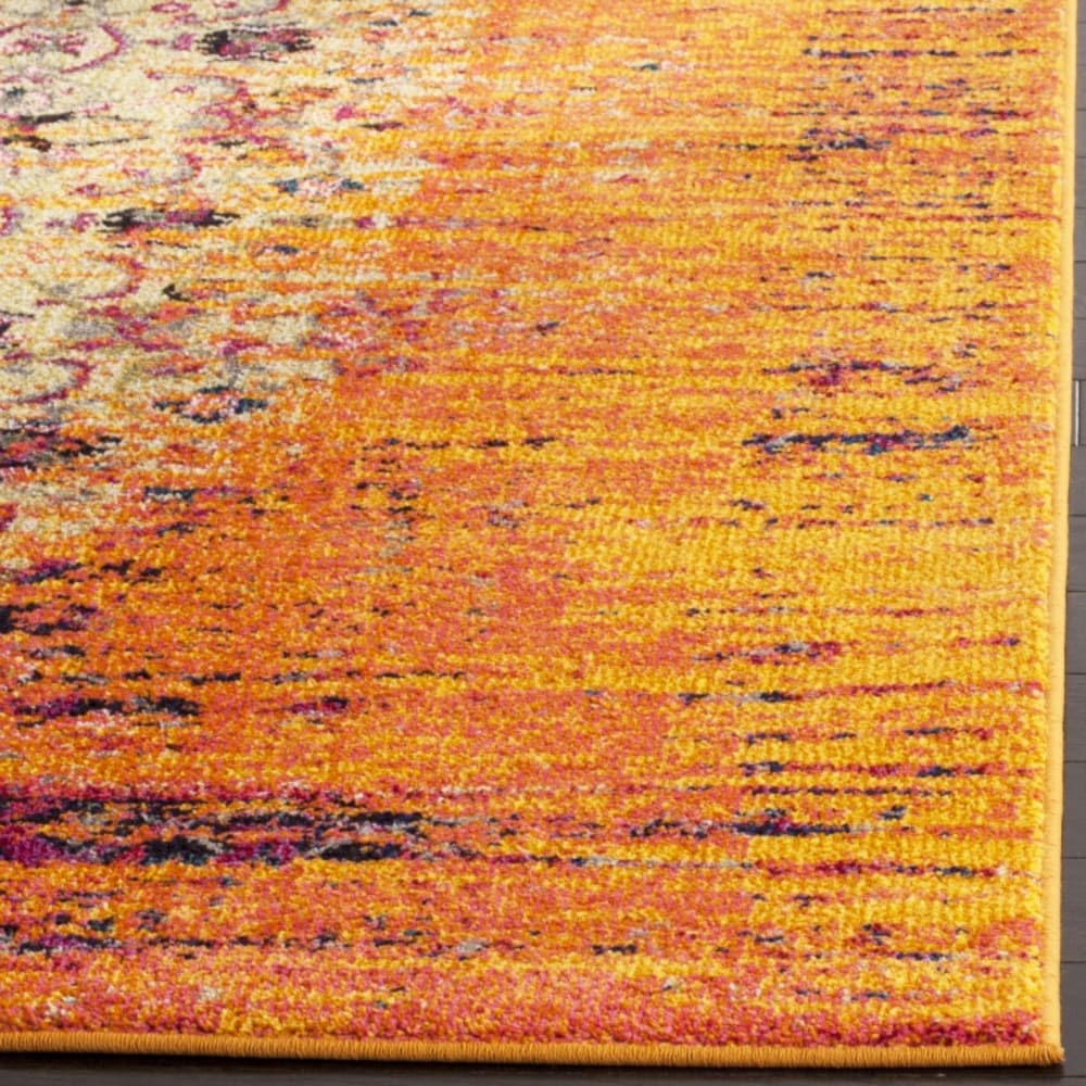 Tapis bohème chic en polypropylène orange/multicolore, 235 x 335 cm — vue 4