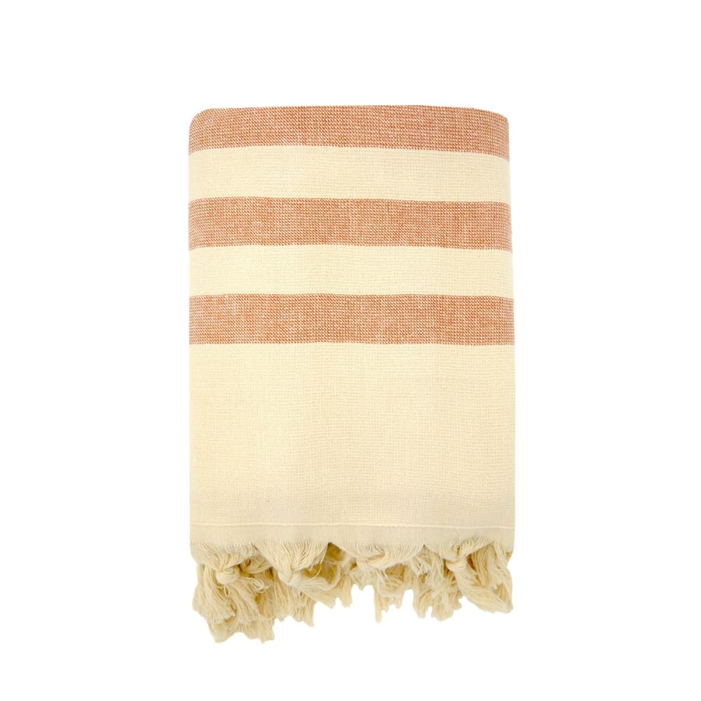 Fouta doublée éponge ''Fidji'' Cannelle 90x160