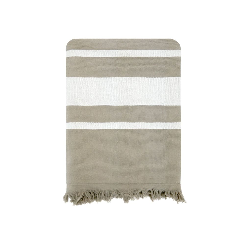 Fouta doublée éponge  ''Caraibes'' Taupe  90x170