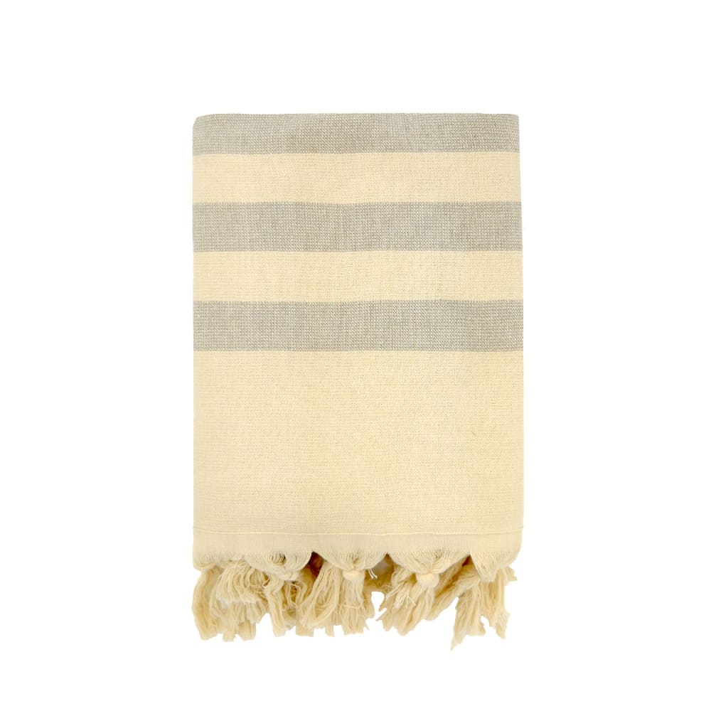 Fouta doublée éponge   ''Fidji'' Taupe 90x160