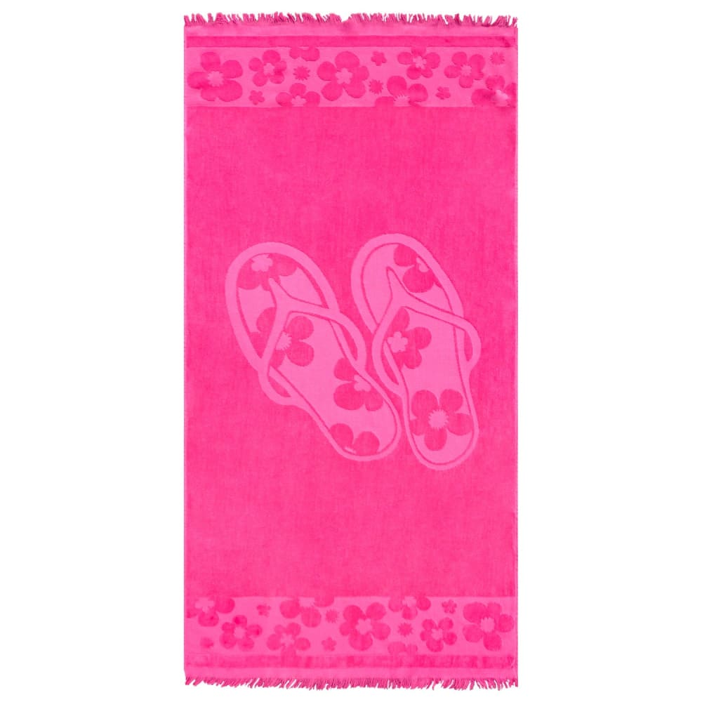 Serviette de plage éponge Velours  ciselé Rose    Kervel  90x170