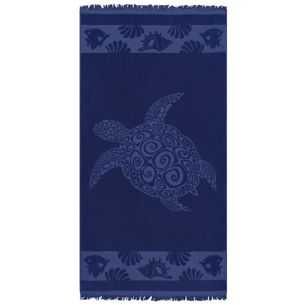 Serviette de plage éponge Velours  ciselé Bleu    Kelly 90x170