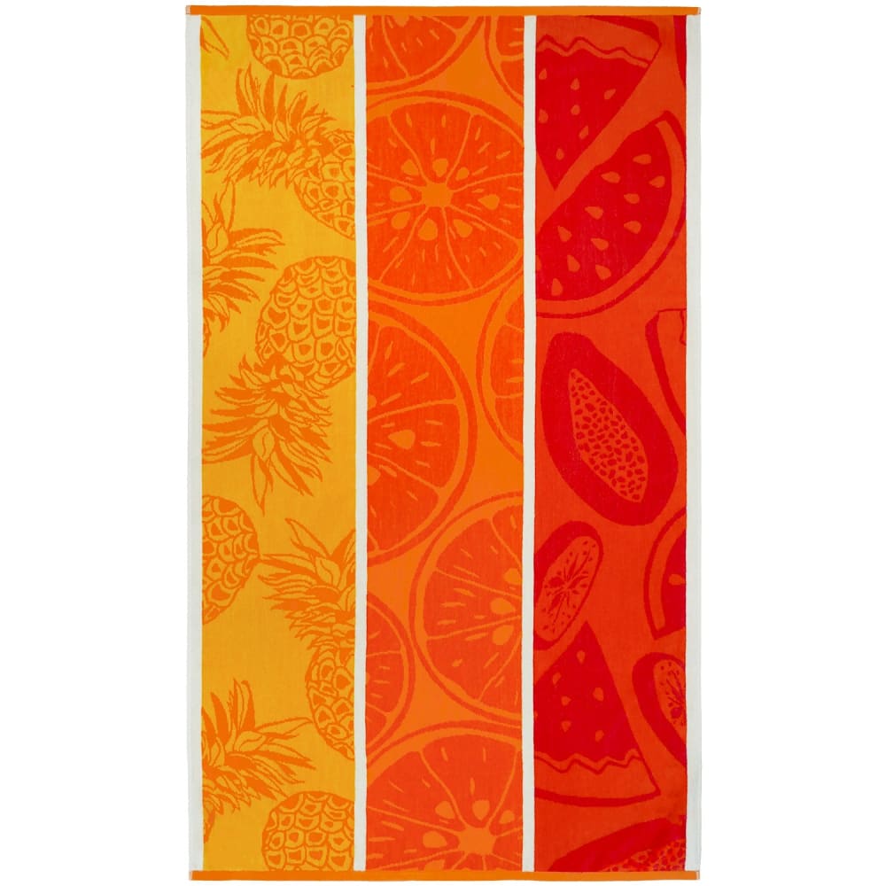 Serviette de plage éponge Velours Jacquard Orange    Frutti  90x170