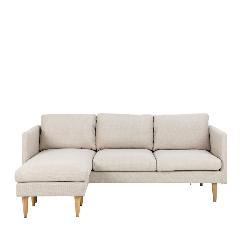 Canapé d'angle réversible 3 places en tissu - Beige