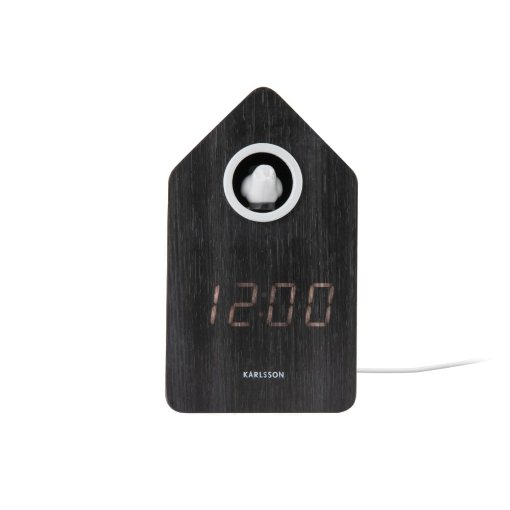 Wecker aus Holz, schwarzes holz, 6x9x15.3cm - Maisons Du Monde