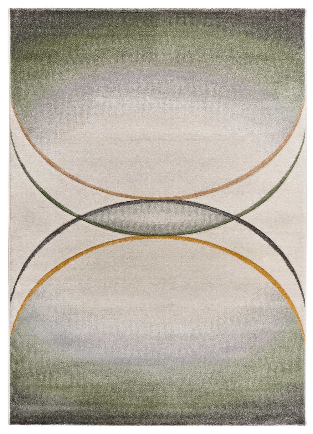 Tapis moderne crème/vert/gris