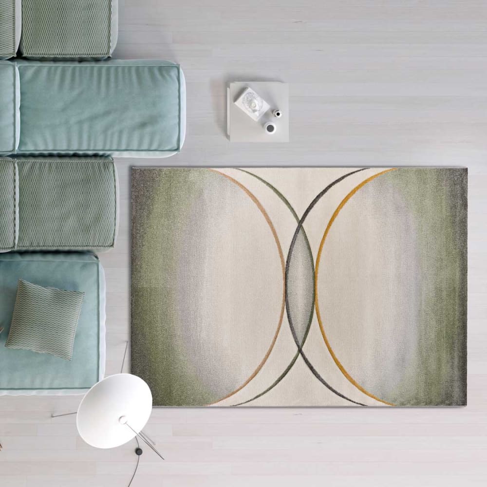 Tapis moderne crème/vert/gris 120x170 cm — vue 3