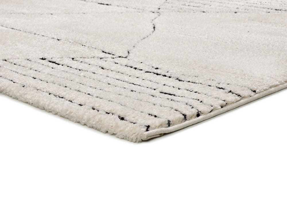 Tapis à relief ethnique blanc/noir 80x150 cm — vue 4