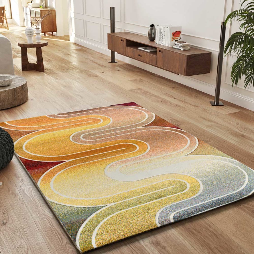 Tapis géométrique multicolore 140x200 cm — vue 3