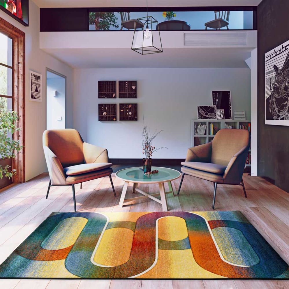Tapis géométrique multicolore 120x170 cm — vue 3