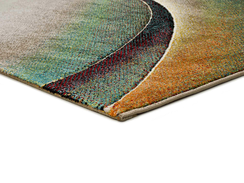Tapis moderne vert/rouille/beige 160x230 cm — vue 4