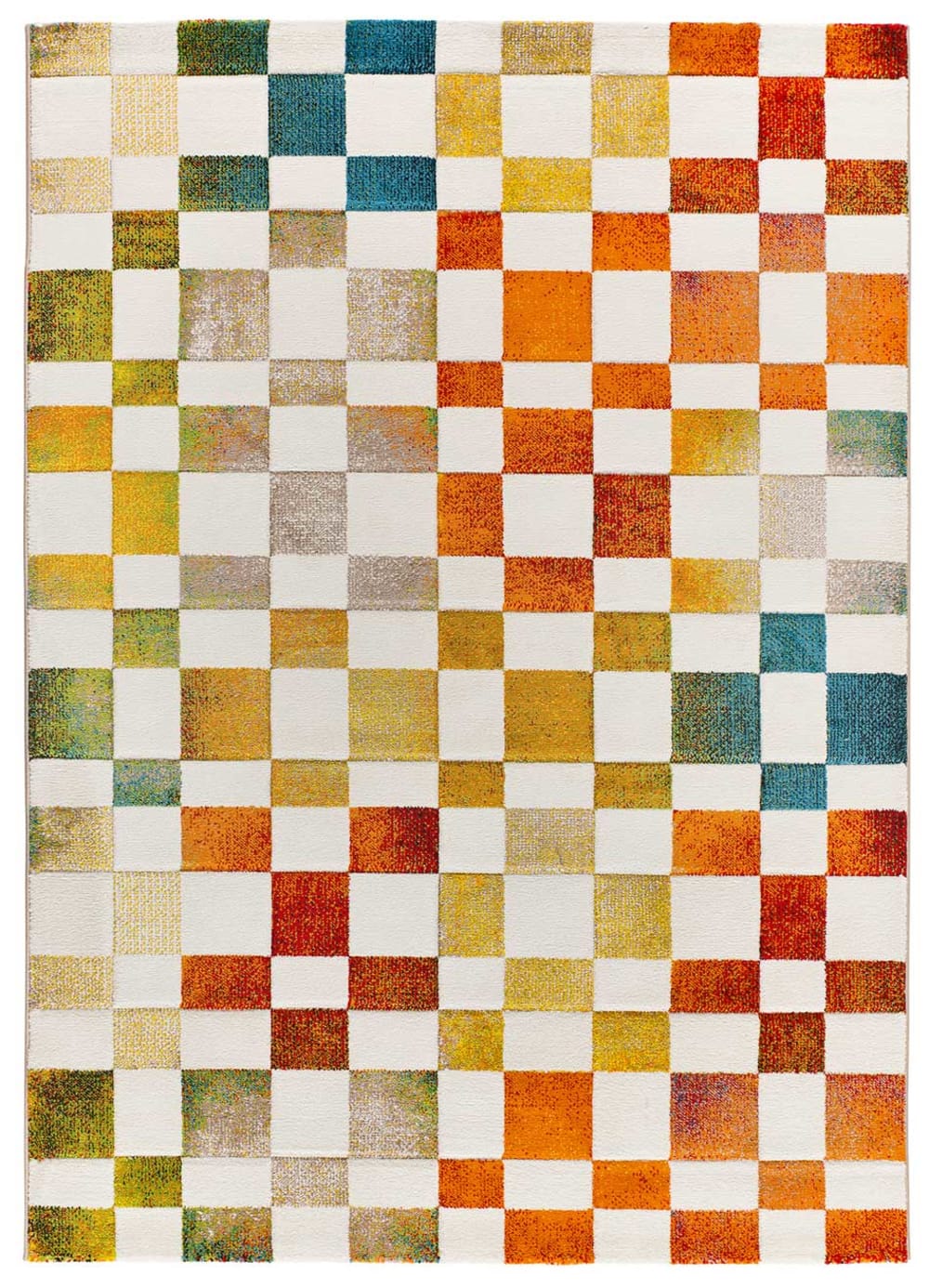 Tapis damier multicolore