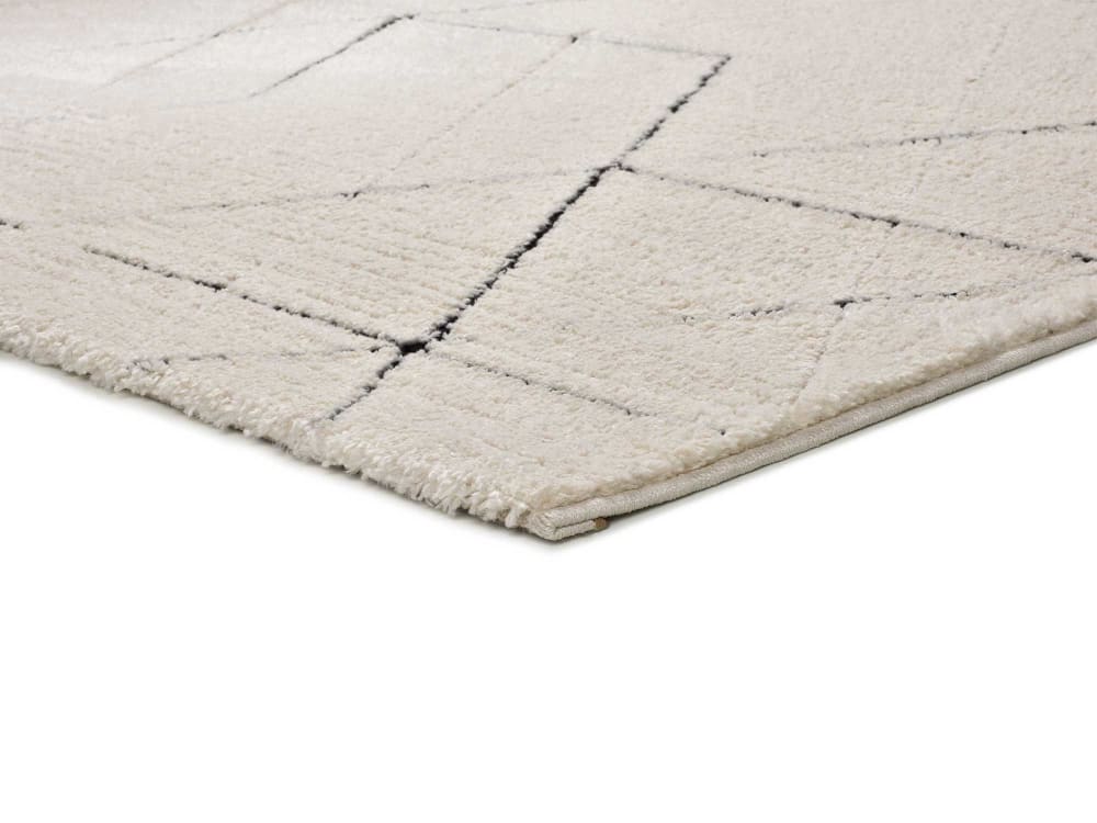 Tapis à relief géométrique blanc/noir 120x170 cm — vue 4