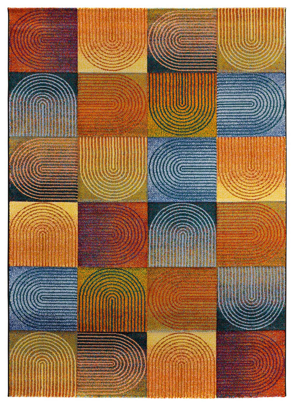 Tapis géométrique multicolore