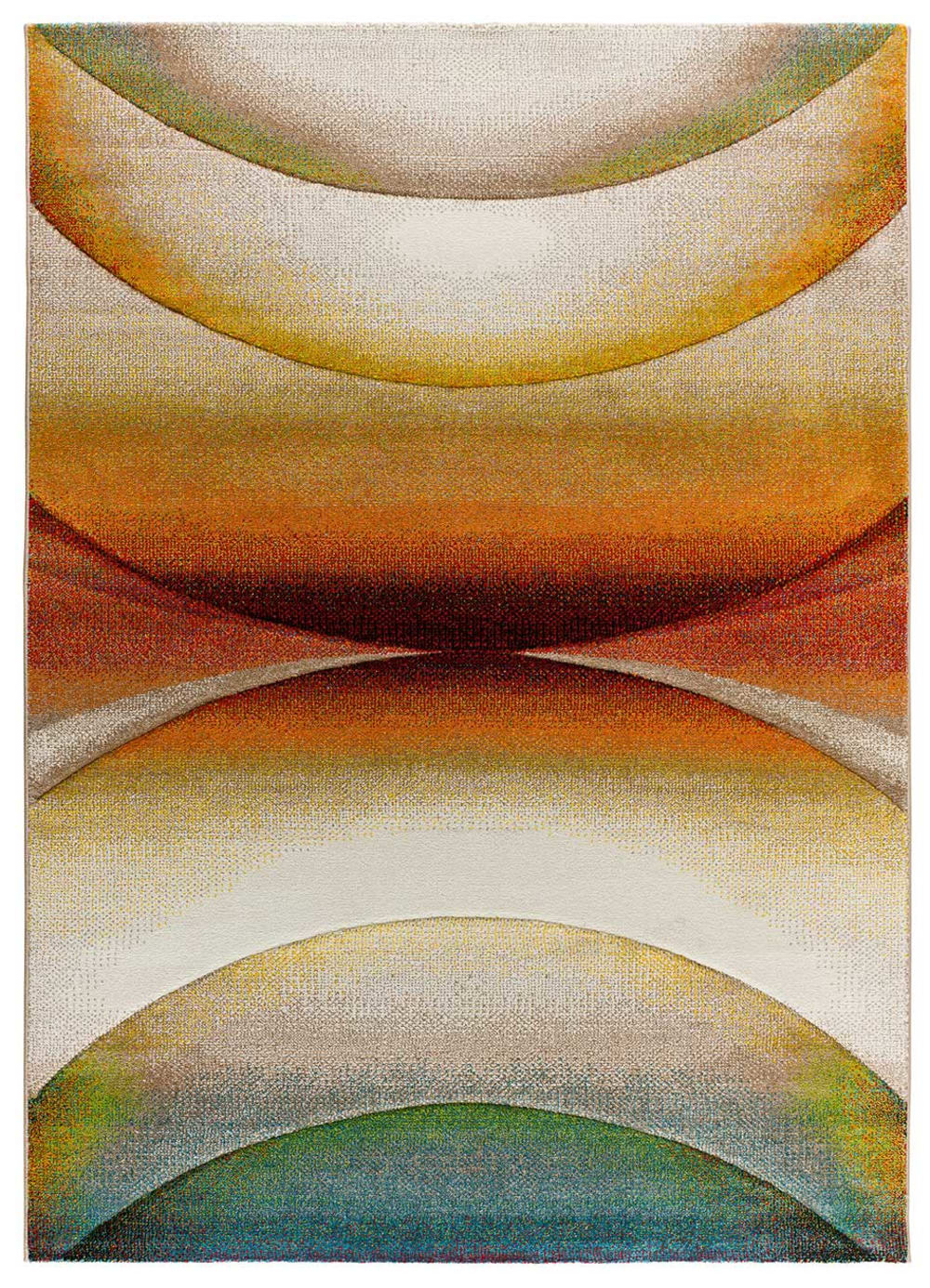 Tapis abstrait beige/rouille/vert