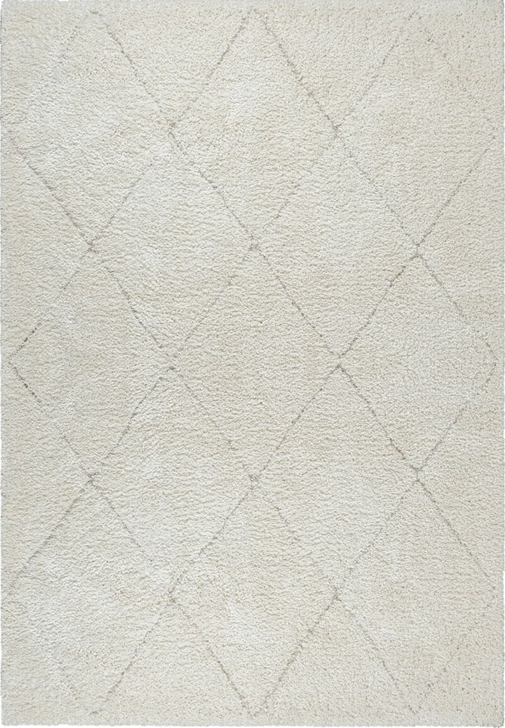 The carpet Moderner Teppich, Shaggy, Hochflor, Creme, 240 x 340 cm style modern Weiß Pes - Polyester