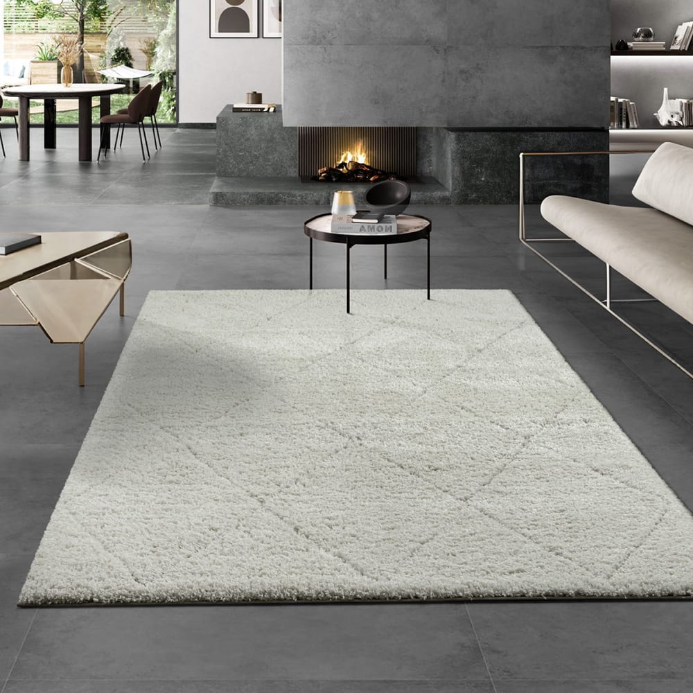 Tapis Shaggy moderne poils longs, crème, 120 x 170 cm — vue 3
