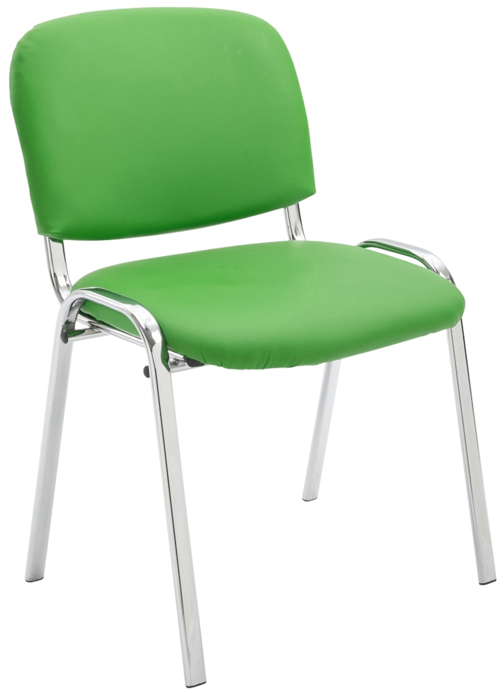 CLP Besucherstuhl mit Metallgestell und Sitz aus Kunstleder grün style modern - Pvc - Polyvinlychlorid