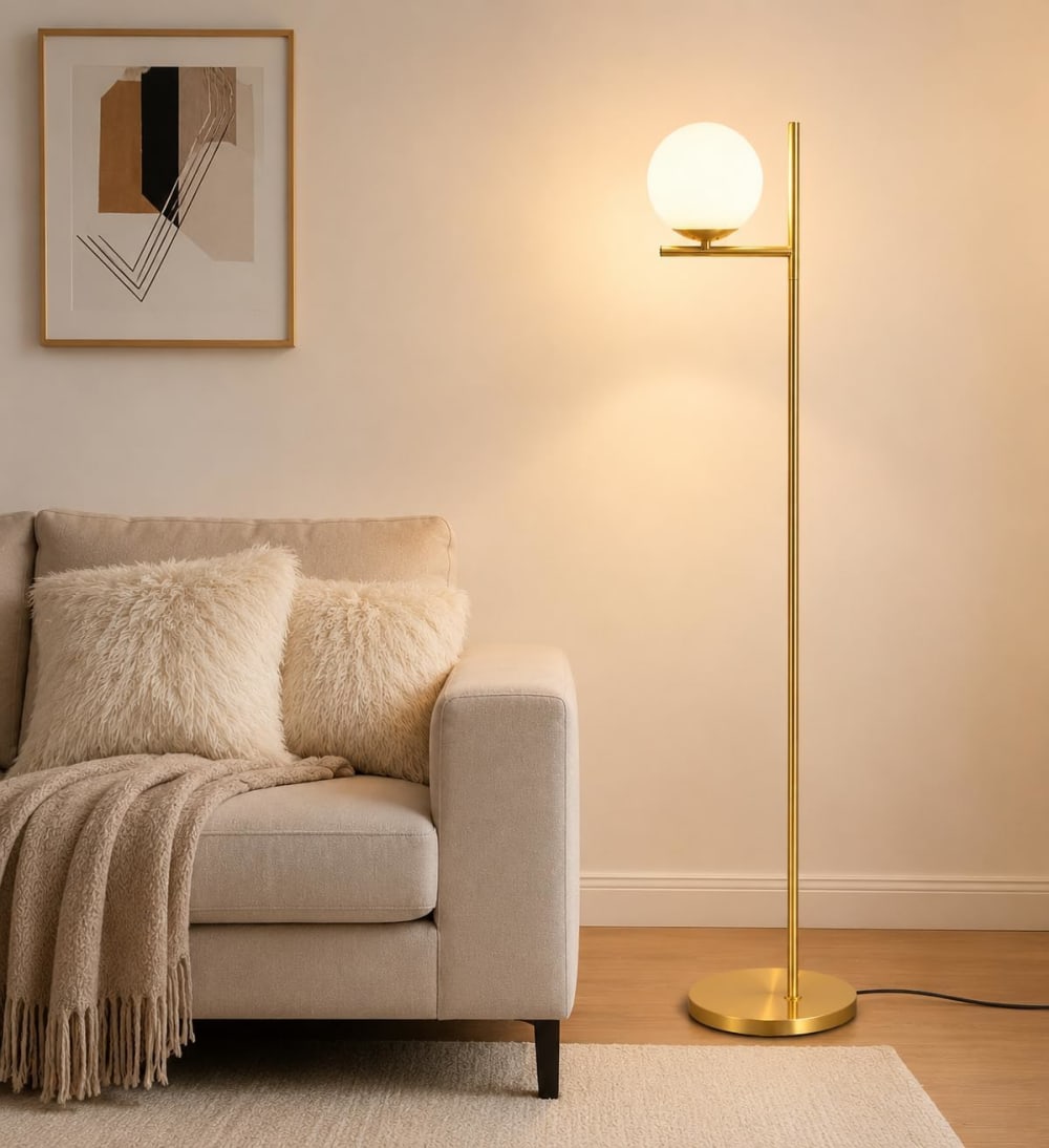 Wallace - lampadaire en métal, coloris doré, l 25 cm, e27 — vue 3